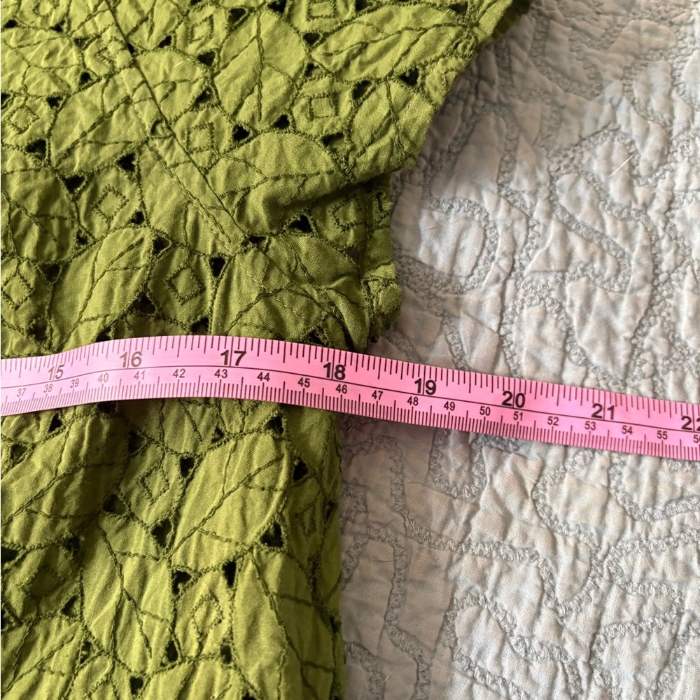 Talbots Vibrant Green Lace Blouse - Picture 6 of 6